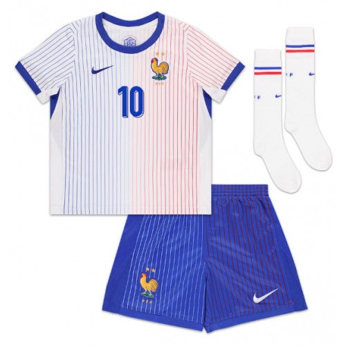Francuska Kylian Mbappe #10 Gostujuci Dres za Dječji EP 2024 Kratak Rukavima (+ kratke hlače)